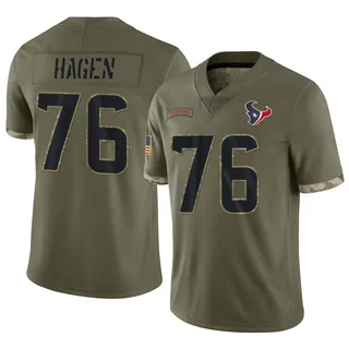 Sam Hagen Houston Texans Men's Limited 2022 Salute To Service Nike Jersey - Olive