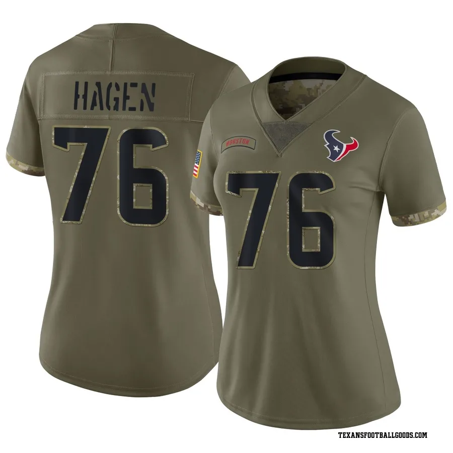 Sam Hagen Houston Texans Women's Limited 2022 Salute To Service Nike Jersey - Olive