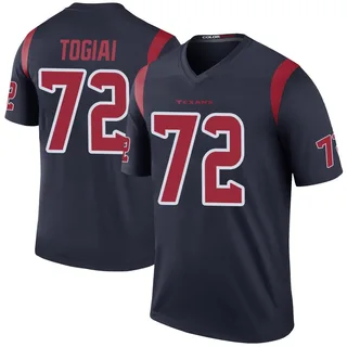 Tommy Togiai Houston Texans Men's Color Rush Legend Nike Jersey - Navy