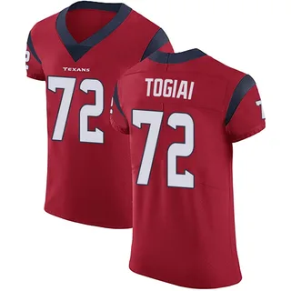 Tommy Togiai Houston Texans Men's Elite Alternate Vapor Untouchable Nike Jersey - Red