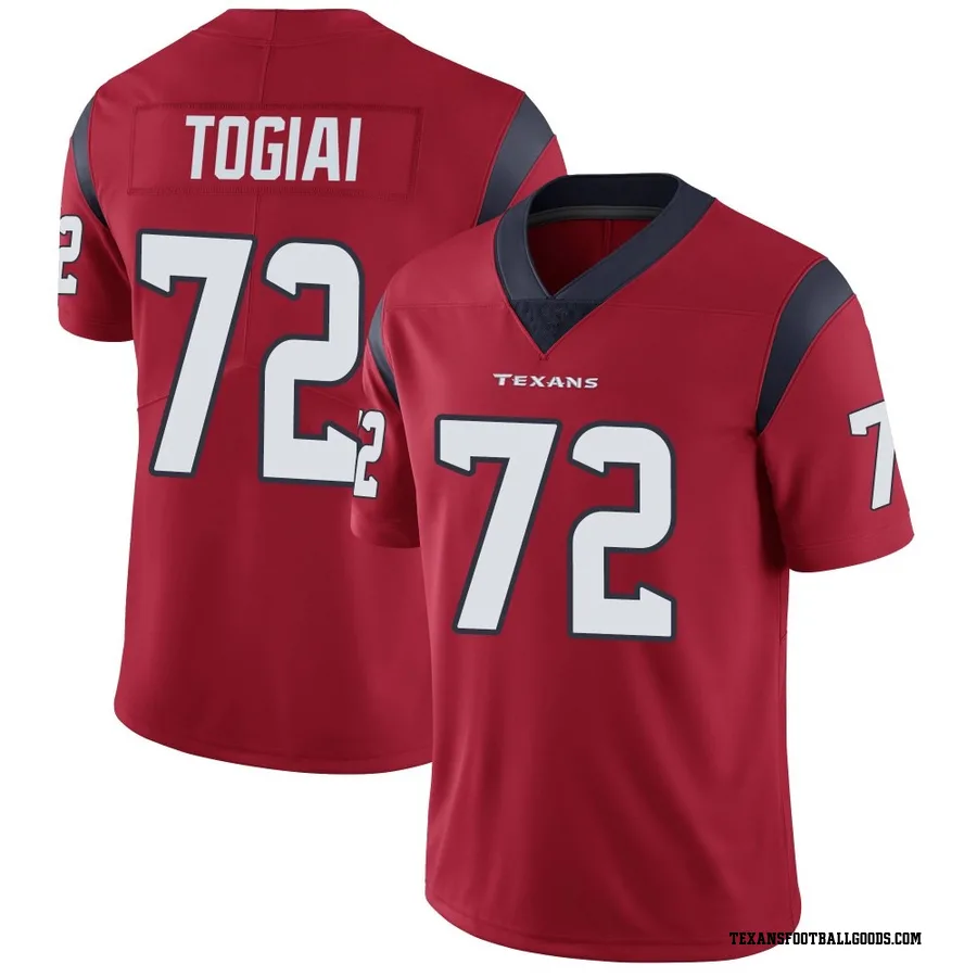 Tommy Togiai Houston Texans Men's Limited Alternate Vapor Untouchable Nike Jersey - Red