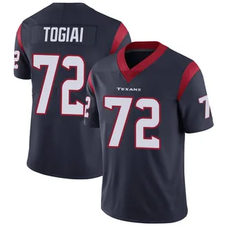 Tommy Togiai Houston Texans Men's Limited Team Color Vapor Untouchable Nike Jersey - Navy Blue