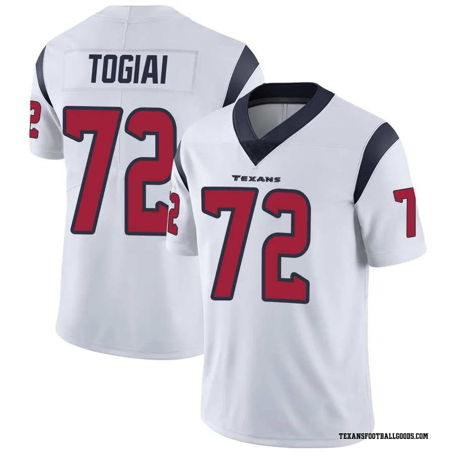 Tommy Togiai Houston Texans Men's Limited Vapor Untouchable Nike Jersey - White