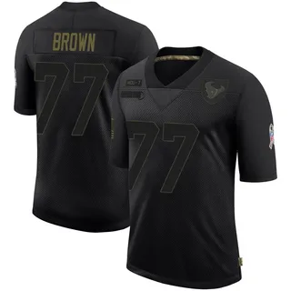 Trent Brown Houston Texans Men's Limited 2020 Salute To Service Nike Jersey - Black