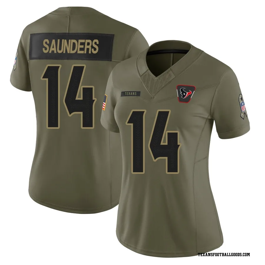 Treyvohn Saunders Houston Texans Women's Limited 2025 Salute to Service Nike Jersey - Olive