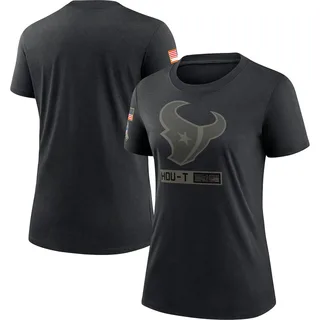 Women's Houston Texans Black 2020 Salute To Service Performance T-Shirt