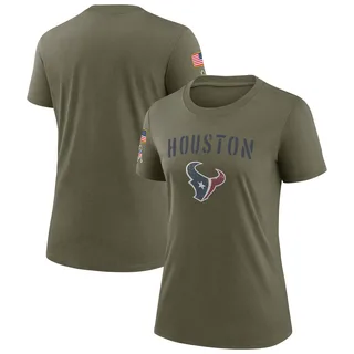 Women's Houston Texans Olive 2022 Salute To Service Legend T-Shirt