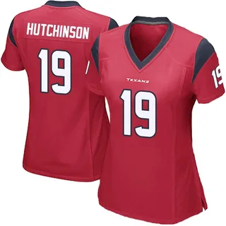 Xavier Hutchinson Houston Texans Women's Game Alternate Nike Jersey - Red