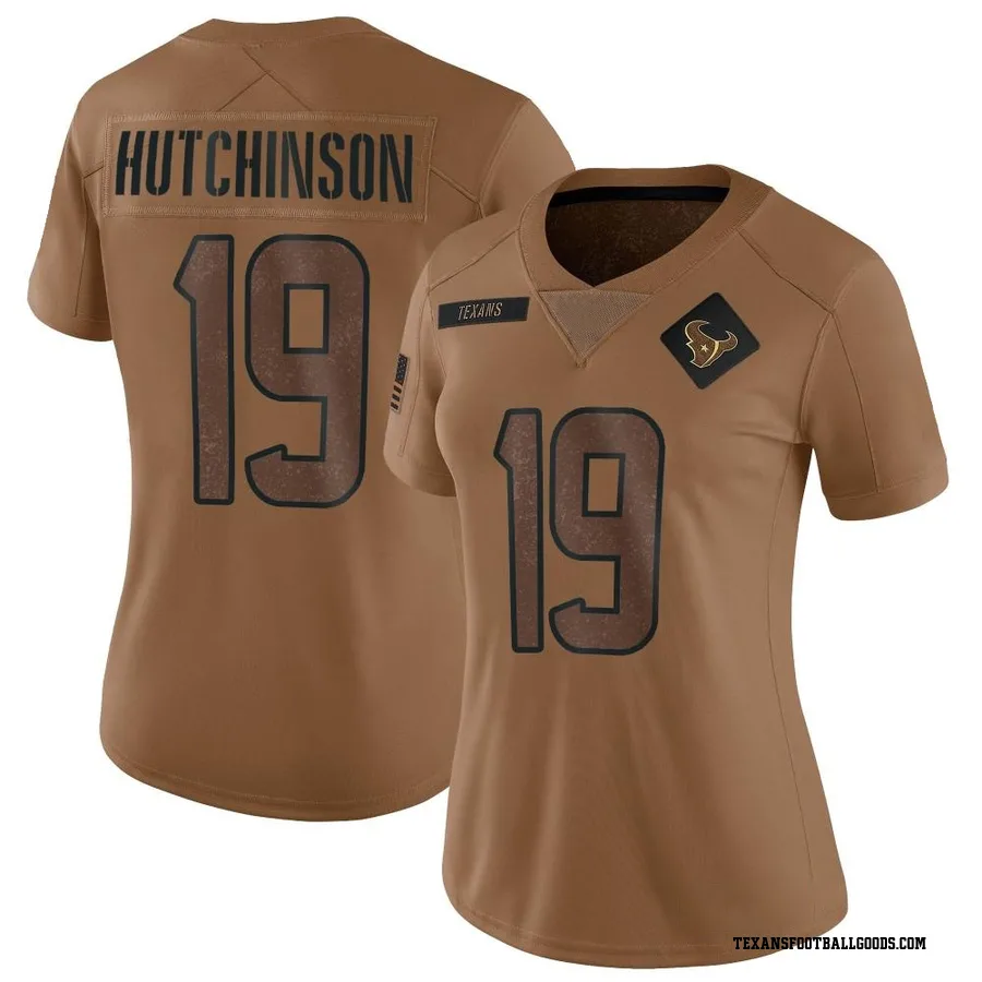 Xavier Hutchinson Houston Texans Women's Limited 2023 Salute To Service Nike Jersey - Brown