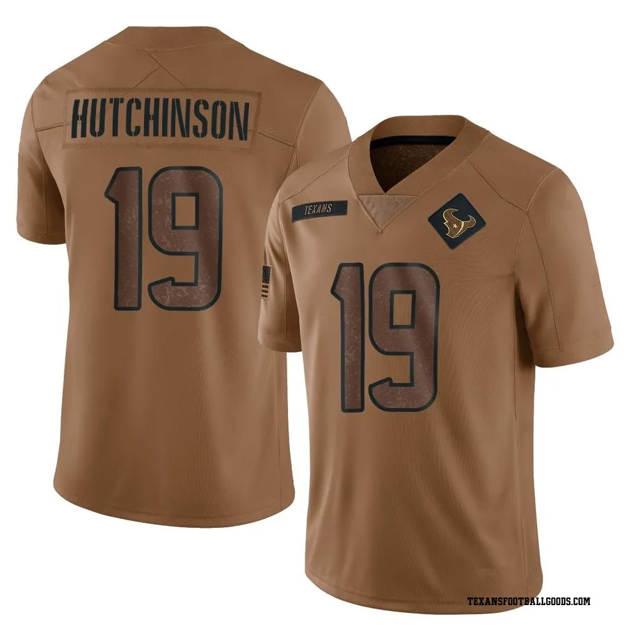 Xavier Hutchinson Houston Texans Youth Limited 2023 Salute To Service Nike Jersey - Brown